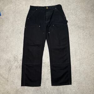 Vintage Carhartt Black Double Knee Carpenter Pants Fits 34x30 BO1 BLK USA Made